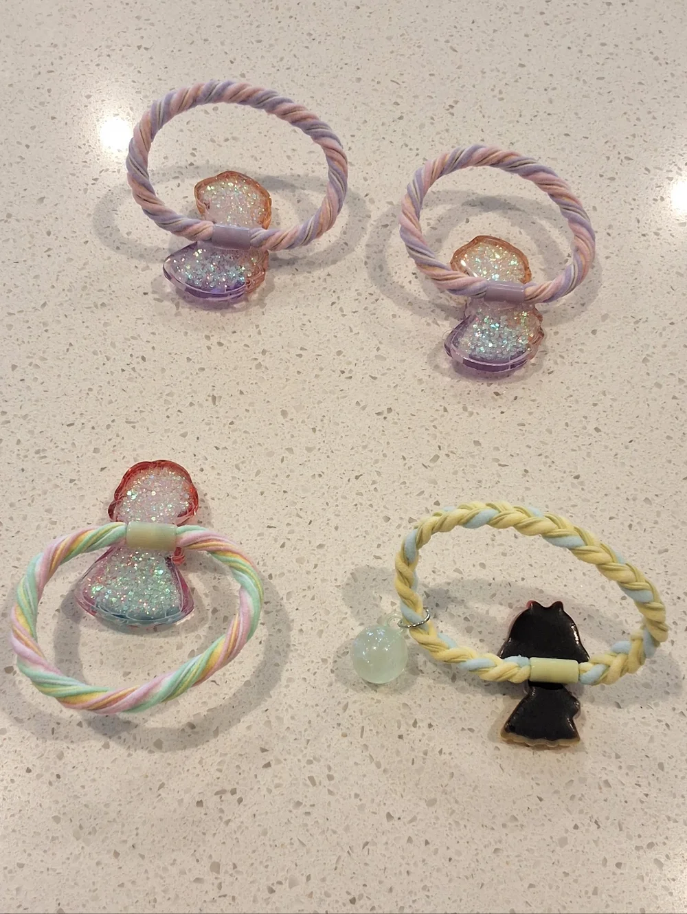 Princess Hair Ties Set Of 4 Disney Inspired Rapunzel Anna Snow White Elastic